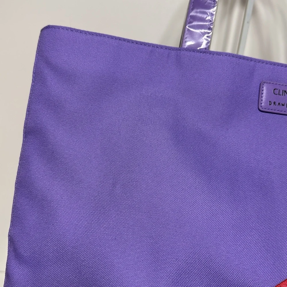 Clinique x Drawbertson Purple Tote with Lip Design